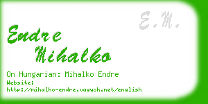 endre mihalko business card